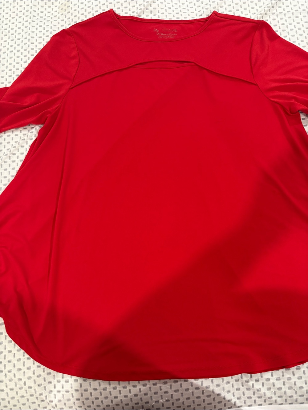 Chico's Red Long Sleeve Cutout Tunic